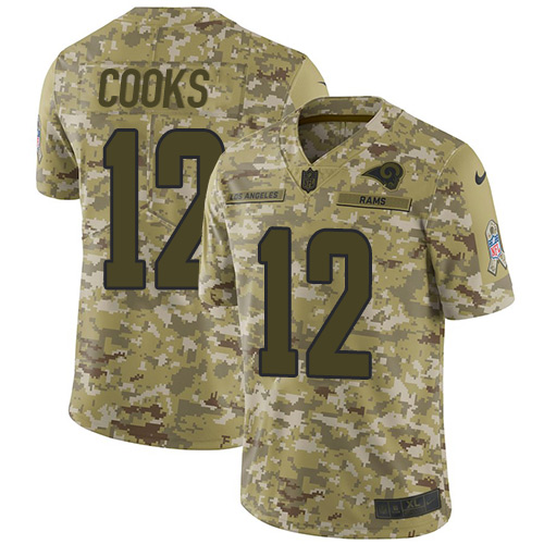 Men Los Angeles Rams #12 Cooks Camo Nike Vapor Untouchable Limited 2019 Super Bowl LIII NFL Jerseys